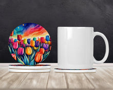 Load image into Gallery viewer, Colorful Tulips Large Sandstone Coasters Pack of 4