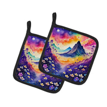 Load image into Gallery viewer, Colorful Violets Pot Holders - Set of 2 Decorative Kitchen Helpers | Made in the USA