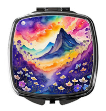Load image into Gallery viewer, Colorful Violets Compact Mirror – Stylish Purse Mirror with Artistic Covers