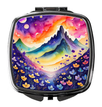 Load image into Gallery viewer, Colorful Violets Compact Mirror – Stylish Purse Mirror with Artistic Covers