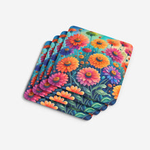 Load image into Gallery viewer, Colorful Zinnias Foam Coaster