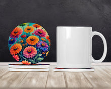 Load image into Gallery viewer, Colorful Zinnias Large Sandstone Coasters Pack of 4