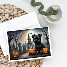 Load image into Gallery viewer, Affenpinscher Spooky Halloween Greeting Cards -  Blank Note Cards – 8-Pack of Artist-Designed Cards with Envelopes