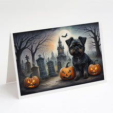 Load image into Gallery viewer, Affenpinscher Spooky Halloween Greeting Cards -  Blank Note Cards – 8-Pack of Artist-Designed Cards with Envelopes
