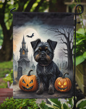 Load image into Gallery viewer, Affenpinscher Spooky Halloween Garden Flag – Dog in Cemetery Scene