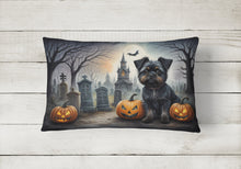 Load image into Gallery viewer, Affenpinscher Spooky Halloween Fabric Decorative Pillow