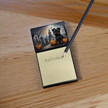 Load image into Gallery viewer, Affenpinscher Spooky Halloween Sticky Note Holder- Refiilable Desk Accessory Note Pad