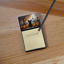 Load image into Gallery viewer, Affenpinscher Spooky Halloween Sticky Note Holder- Refiilable Desk Accessory Note Pad