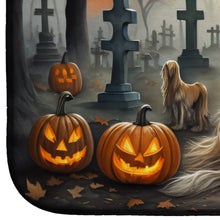 Load image into Gallery viewer, Afghan Hound Spooky Halloween Dish Drying Mat