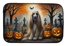 Load image into Gallery viewer, Afghan Hound Spooky Halloween Dish Drying Mat