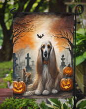 Load image into Gallery viewer, Afghan Hound Spooky Halloween Garden Flag – Dog in Cemetery Scene