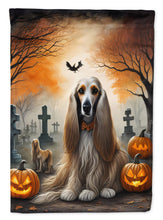 Load image into Gallery viewer, Afghan Hound Spooky Halloween Garden Flag – Dog in Cemetery Scene