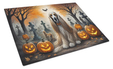Load image into Gallery viewer, Afghan Hound Spooky Halloween Glass Cutting Boards – Durable, Decorative Kitchen Art Large