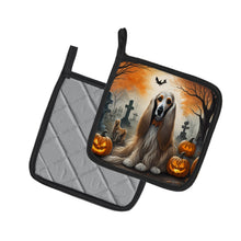 Load image into Gallery viewer, Afghan Hound Spooky Halloween Pot Holders - Set of 2 Decorative Kitchen Helpers | Made in the USA
