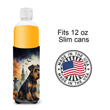 Load image into Gallery viewer, Airedale Terrier Spooky Halloween Slim Can Huggers – Fun, Functional Drink Coolers for Every Occasion