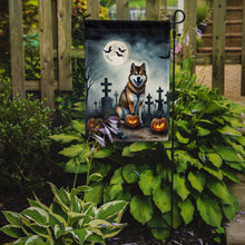 Load image into Gallery viewer, Akita Spooky Halloween Garden Flag – Dog in Cemetery Scene