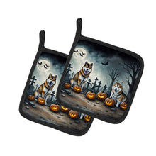 Load image into Gallery viewer, Akita Spooky Halloween Pot Holders - Set of 2 Decorative Kitchen Helpers | Made in the USA