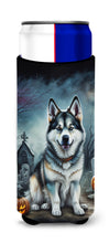 Load image into Gallery viewer, Alaskan Malamute Spooky Halloween Slim Can Huggers – Fun, Functional Drink Coolers for Every Occasion