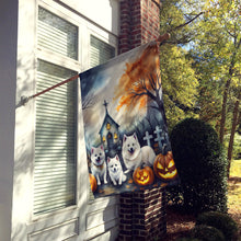 Load image into Gallery viewer, American Eskimo Spooky Halloween House Flag