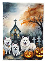 Load image into Gallery viewer, American Eskimo Spooky Halloween House Flag