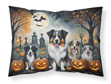 Load image into Gallery viewer, Australian Shepherd Spooky Halloween Fabric Standard Pillowcase – Artistic Decorative Front, White Back