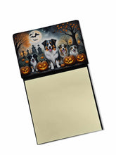 Load image into Gallery viewer, Australian Shepherd Spooky Halloween Sticky Note Holder- Refiilable Desk Accessory Note Pad
