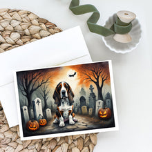 Load image into Gallery viewer, Basset Hound Spooky Halloween Greeting Cards -  Blank Note Cards – 8-Pack of Artist-Designed Cards with Envelopes