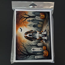 Load image into Gallery viewer, Basset Hound Spooky Halloween Greeting Cards -  Blank Note Cards – 8-Pack of Artist-Designed Cards with Envelopes