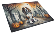Load image into Gallery viewer, Basset Hound Spooky Halloween Glass Cutting Boards – Durable, Decorative Kitchen Art Large