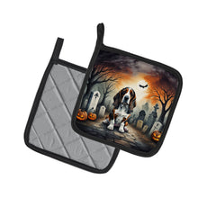 Load image into Gallery viewer, Basset Hound Spooky Halloween Pot Holders - Set of 2 Decorative Kitchen Helpers | Made in the USA