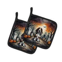 Load image into Gallery viewer, Basset Hound Spooky Halloween Pot Holders - Set of 2 Decorative Kitchen Helpers | Made in the USA