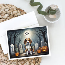 Load image into Gallery viewer, Beagle Spooky Halloween Greeting Cards -  Blank Note Cards – 8-Pack of Artist-Designed Cards with Envelopes