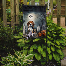 Load image into Gallery viewer, Beagle Spooky Halloween Garden Flag – Dog in Cemetery Scene