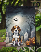 Load image into Gallery viewer, Beagle Spooky Halloween Garden Flag – Dog in Cemetery Scene