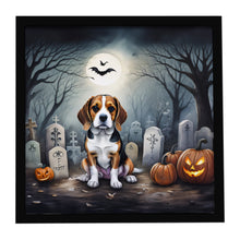Load image into Gallery viewer, Beagle Spooky Halloween Framed Metal Print