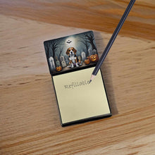 Load image into Gallery viewer, Beagle Spooky Halloween Sticky Note Holder- Refiilable Desk Accessory Note Pad