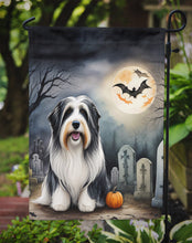 Load image into Gallery viewer, Bearded Collie Spooky Halloween Garden Flag – Dog in Cemetery Scene