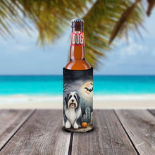 Load image into Gallery viewer, Bearded Collie Spooky Halloween Slim Can Huggers – Fun, Functional Drink Coolers for Every Occasion