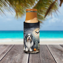 Load image into Gallery viewer, Bearded Collie Spooky Halloween Slim Can Huggers – Fun, Functional Drink Coolers for Every Occasion