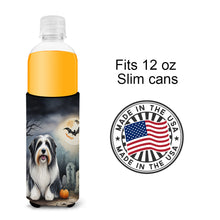 Load image into Gallery viewer, Bearded Collie Spooky Halloween Slim Can Huggers – Fun, Functional Drink Coolers for Every Occasion