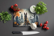 Load image into Gallery viewer, Belgian Malinois Spooky Halloween Glass Cutting Boards – Durable, Decorative Kitchen Art Large