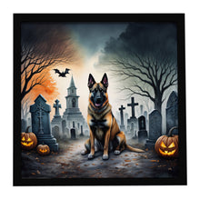 Load image into Gallery viewer, Belgian Malinois Spooky Halloween Framed Metal Print