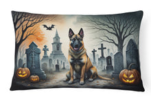 Load image into Gallery viewer, Belgian Malinois Spooky Halloween Fabric Decorative Pillow