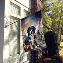 Load image into Gallery viewer, Bernese Mountain Dog Spooky Halloween House Flag