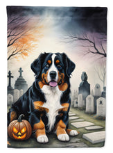 Load image into Gallery viewer, Bernese Mountain Dog Spooky Halloween House Flag