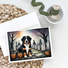 Load image into Gallery viewer, Bernese Mountain Dog Spooky Halloween Greeting Cards -  Blank Note Cards – 8-Pack of Artist-Designed Cards with Envelopes