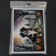 Load image into Gallery viewer, Bernese Mountain Dog Spooky Halloween Greeting Cards -  Blank Note Cards – 8-Pack of Artist-Designed Cards with Envelopes