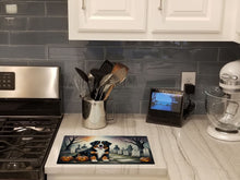 Load image into Gallery viewer, Bernese Mountain Dog Spooky Halloween Glass Cutting Boards – Durable, Decorative Kitchen Art Large