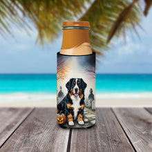 Load image into Gallery viewer, Bernese Mountain Dog Spooky Halloween Slim Can Huggers – Fun, Functional Drink Coolers for Every Occasion