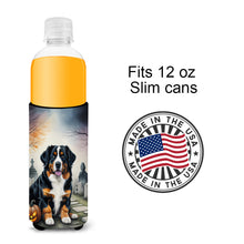 Load image into Gallery viewer, Bernese Mountain Dog Spooky Halloween Slim Can Huggers – Fun, Functional Drink Coolers for Every Occasion